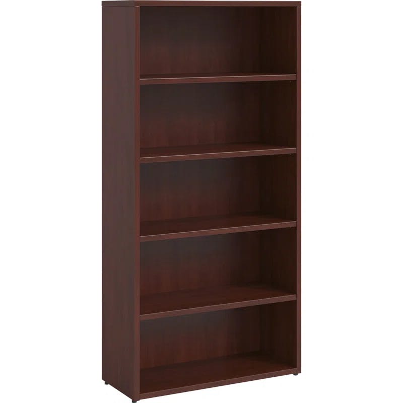 Espresso Adjustable 5-Shelf Laminate Bookcase