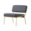 Connubia Sixty Black Upholstered Metal Lounge Chair with Brass Legs