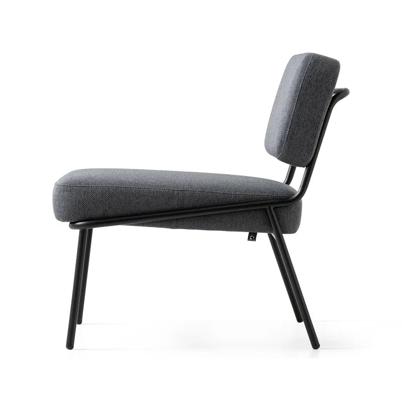 Connubia Sixty Modern Black Polyester Lounge Chair with Matte Black Metal Frame