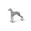 Contemporary 35" Silver Aluminum Posing Dog Statue