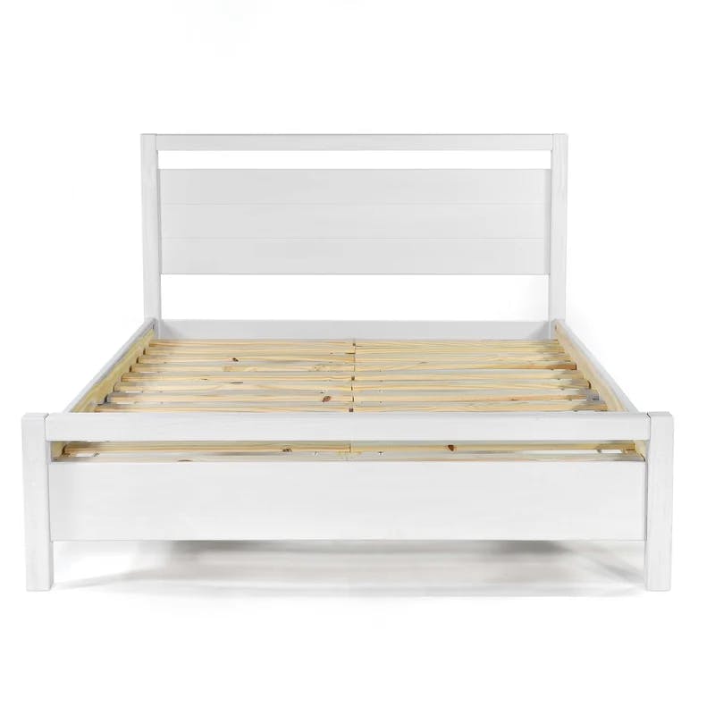 Loft King Size Pine Wood Platform Bed with Sturdy Slats