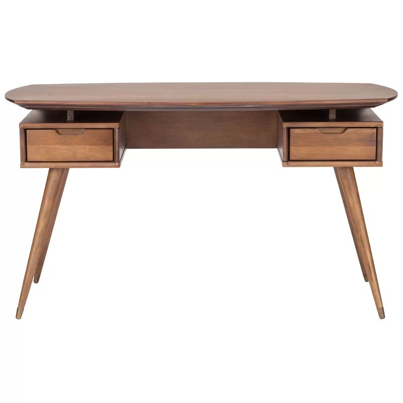 Carel Solid Wood Walnut Desk with Soft Close Drawers