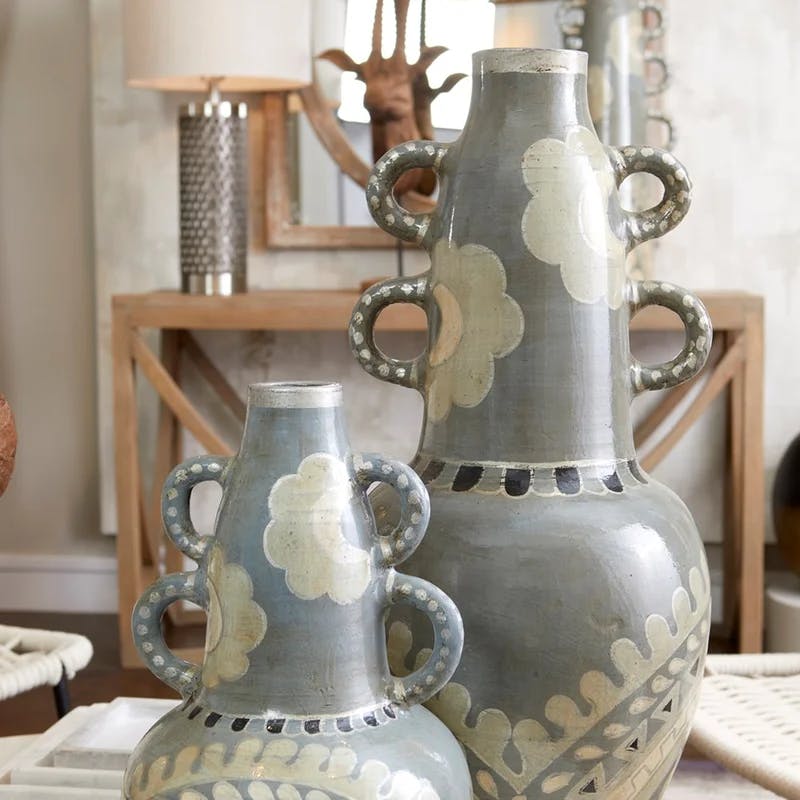 Olive Green Ceramic Bouquet Table Vase - 17.5"