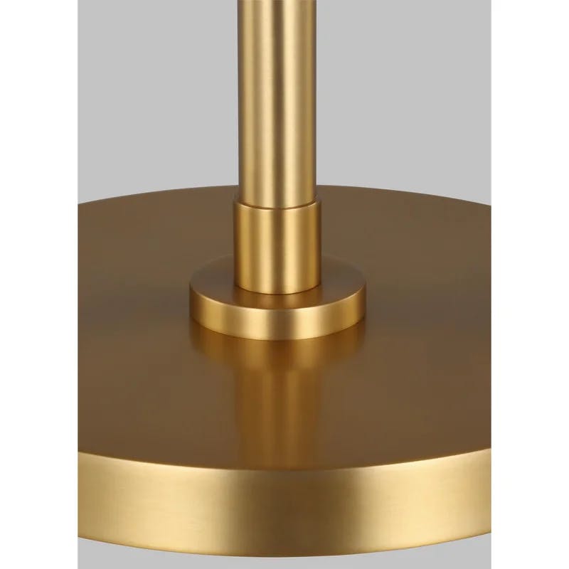 Wellfleet Adjustable Cone Desk Lamp in Matte White & Burnished Brass
