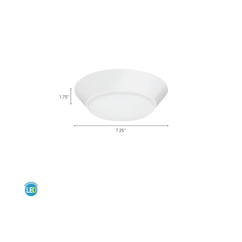 Versi Lite 7" Matte White Aluminum LED Flush Mount with Acrylic Shade