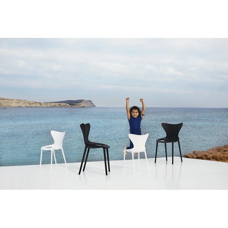 Eco-Friendly Almond Love Armless Chair with Plastic Legs