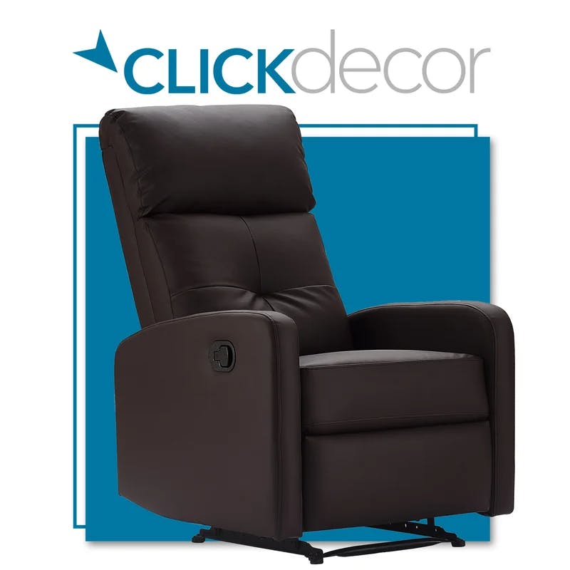 Henderson Modern Dark Brown Faux Leather Recliner with Metal Frame