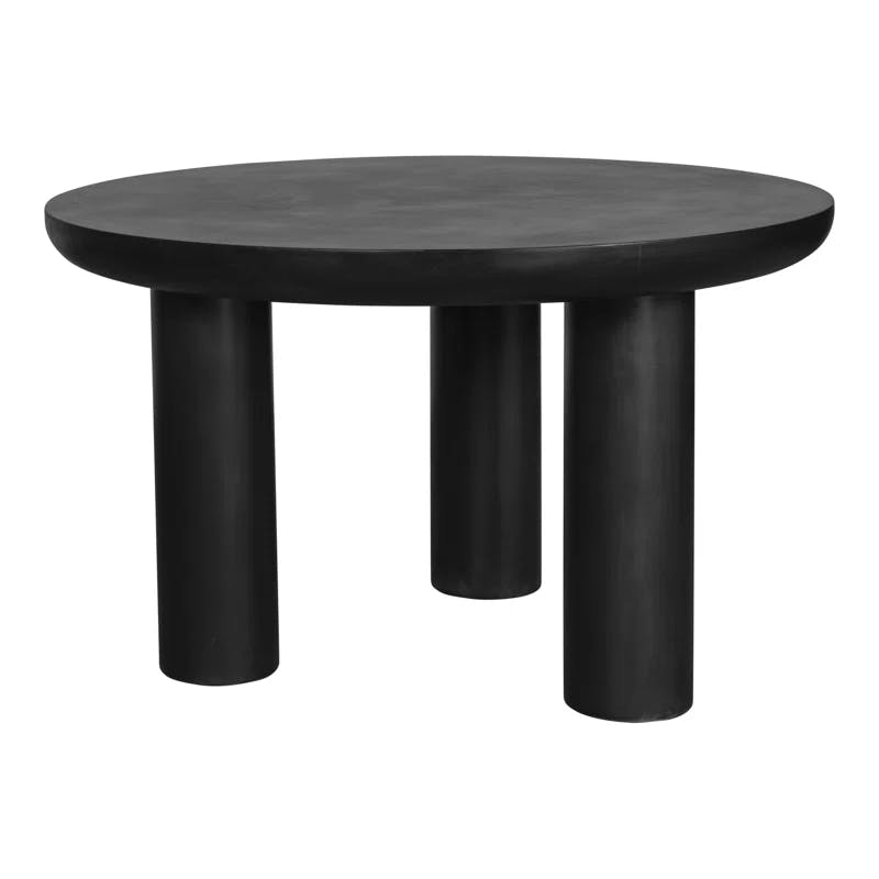Rocca Black Round 51" Industrial Wood Dining Table