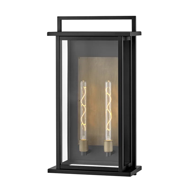 Langston Burnished Bronze and Black 2-Light Outdoor Wall Sconce