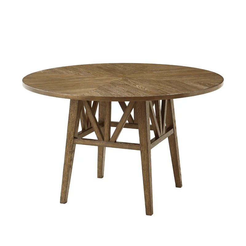 Nova Contemporary Reclaimed Oak Round Dining Table in Dusk