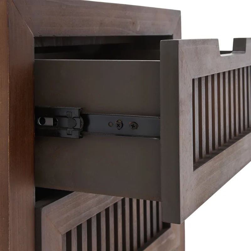 Sawyer Minimalist Ash Wood 3-Drawer Bathroom Cabinet in Walnut Brown