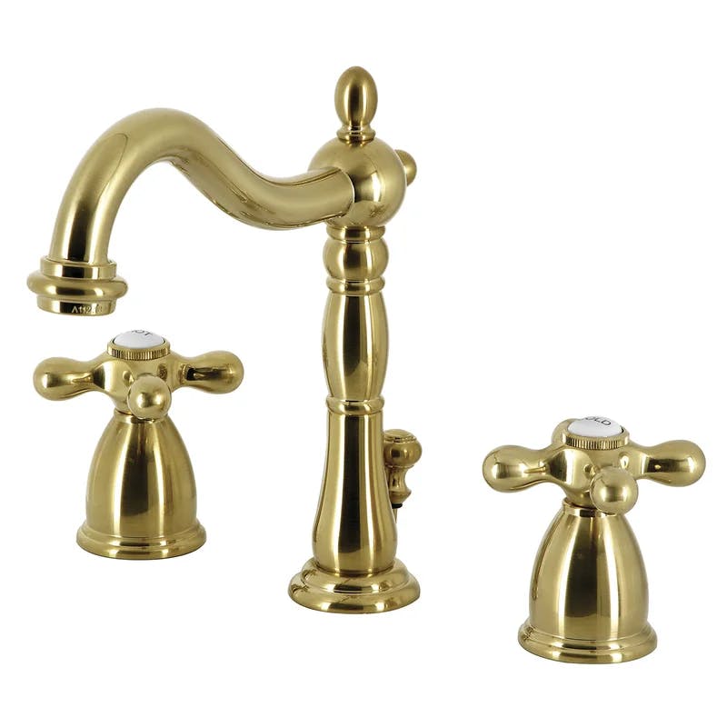 Elegant Matte Black and Brass 8" Widespread Bathroom Faucet