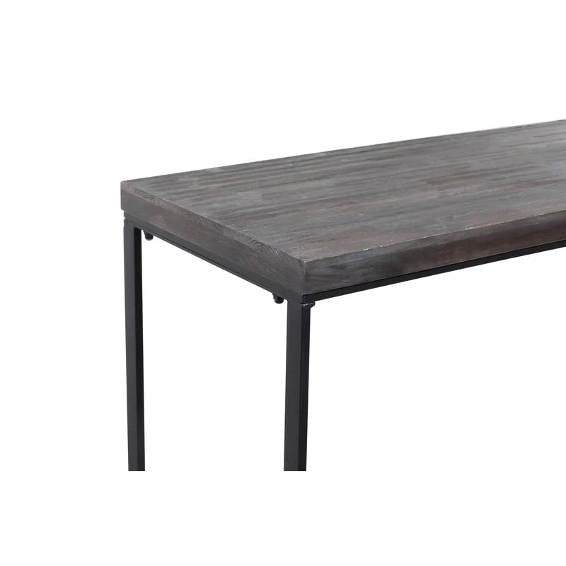 Elegance & Utility Dark Grey Wood and Metal Console Table