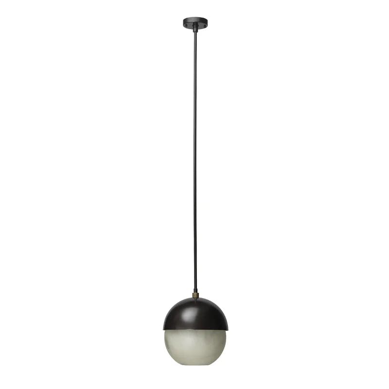 Mini Bowl LED Pendant in Oil Rubbed Bronze with Faux Alabaster Shade