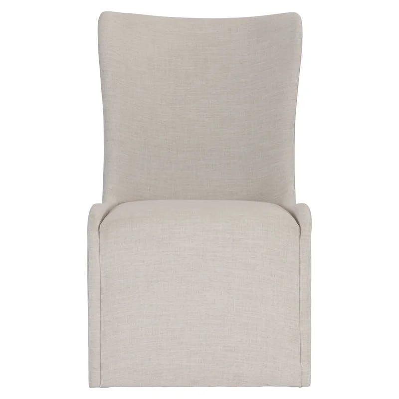Albion Linen Upholstered Parsons Side Chair in Beige