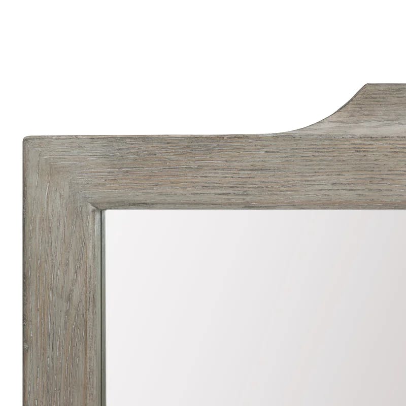 Transitional Pewter Gray Wood Rectangular Dresser Mirror