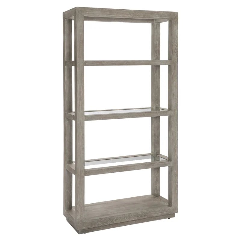 Albion Transitional 44'' Gray and White Adjustable Wood Etagere