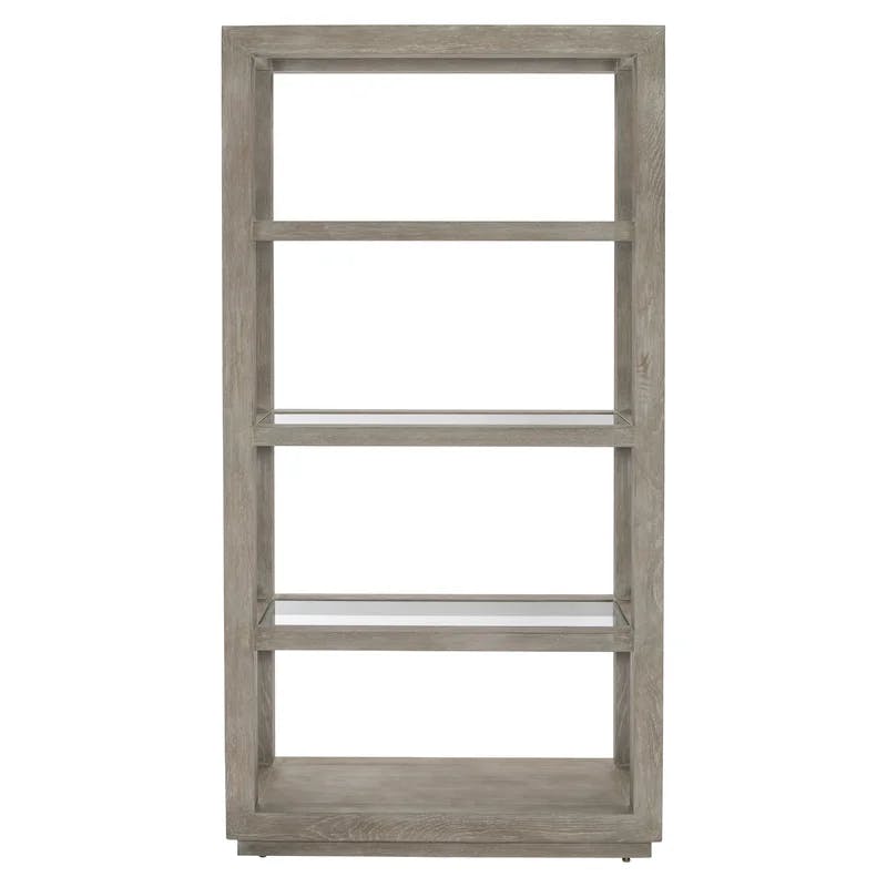 Albion Transitional 44'' Gray and White Adjustable Wood Etagere