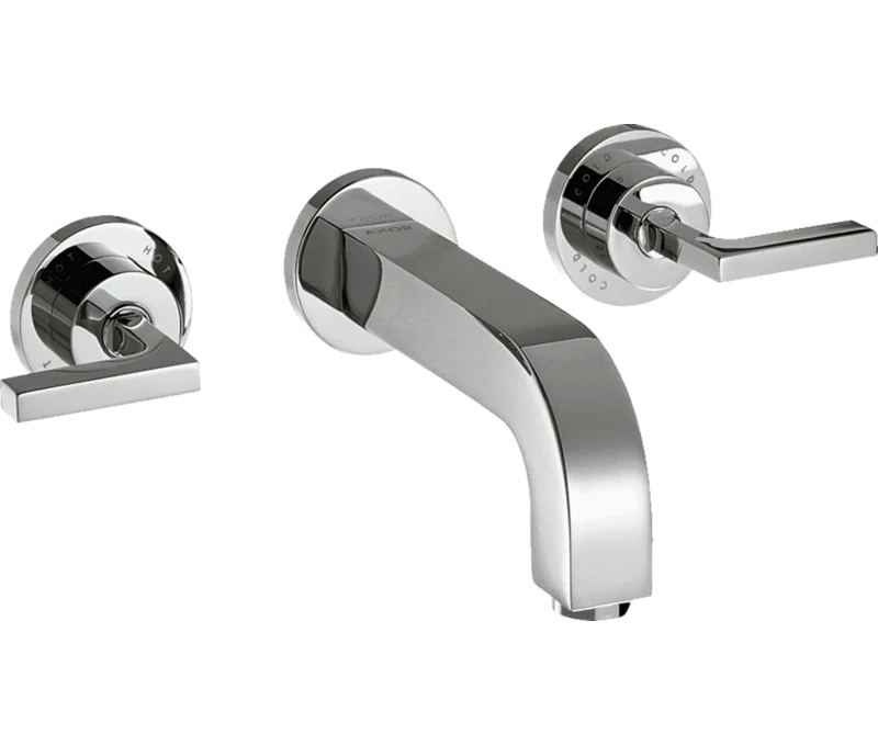 Modern Brushed Nickel 9" Wall Mounted Faucet with Chrome Finish
