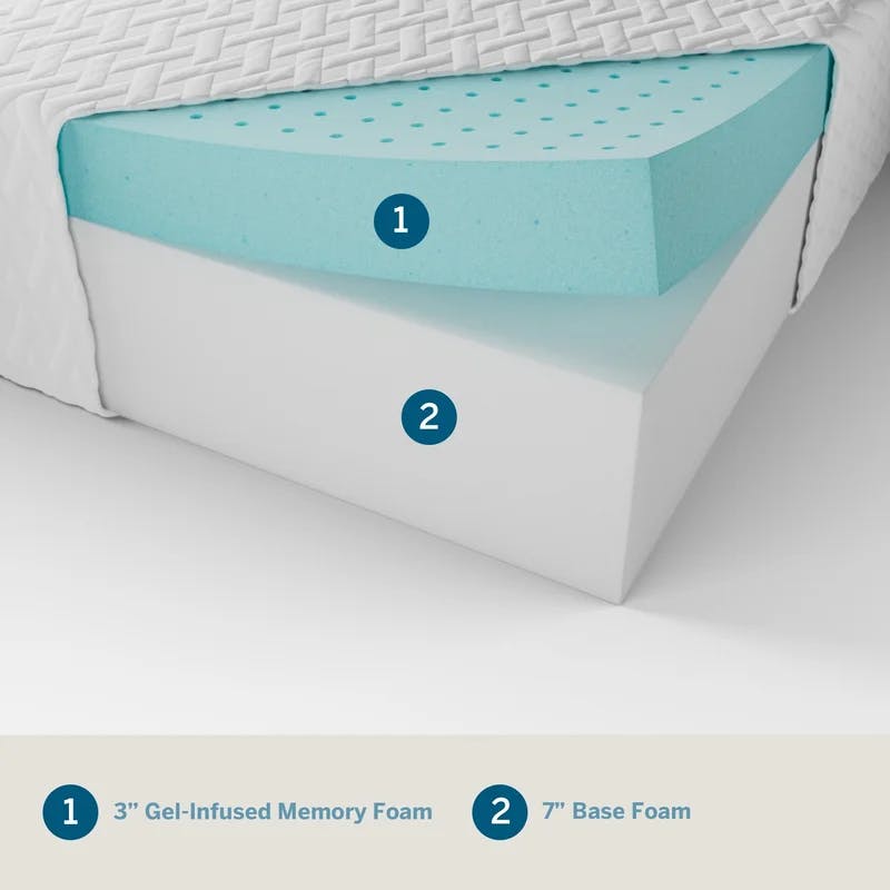 EcoComfort Twin 10" Gel Memory Foam Adjustable Mattress