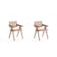 High-Back Natural Cane and Rattan Arm Chair with Ash Wood Base