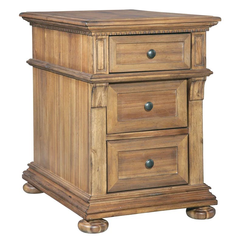 Wellington Hall Traditional Beige Side Table with Soft Close Drawers
