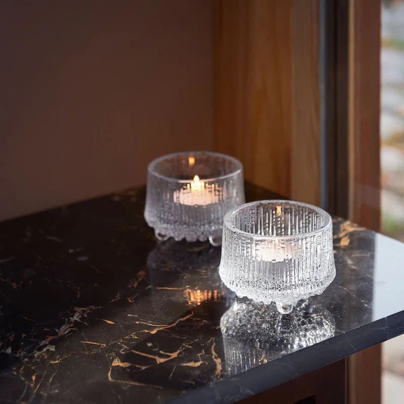 Lapland Ice-Inspired Clear Glass Votive Holder