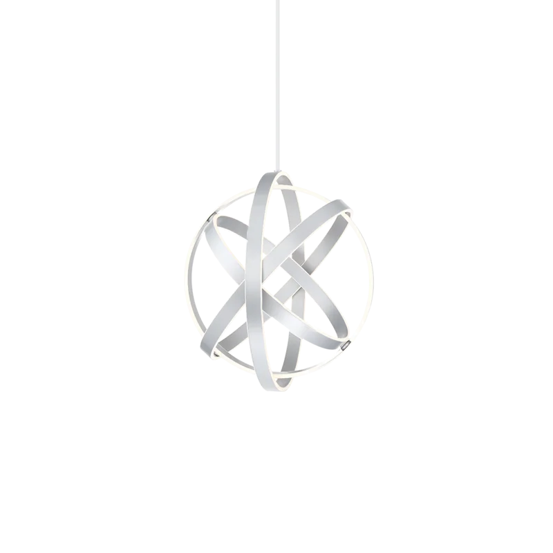 Titanium Black 28" LED Globe Chandelier with White Silica Diffuser