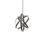 38" Black Kinetic LED Globe Chandelier with White Silica Diffuser