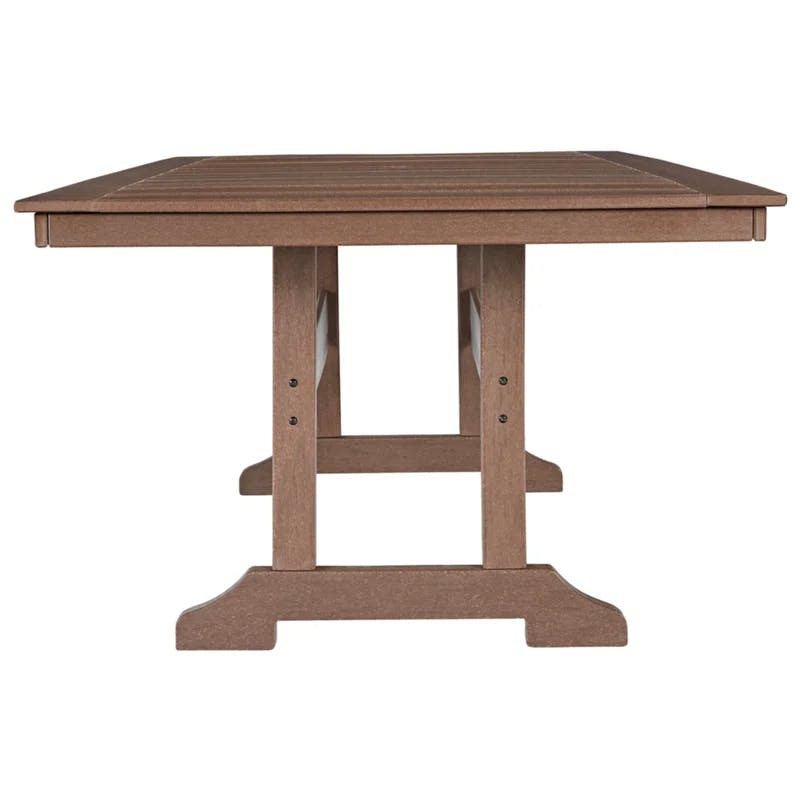 Emmeline 72'' Brown HDPE Transitional Outdoor Dining Table