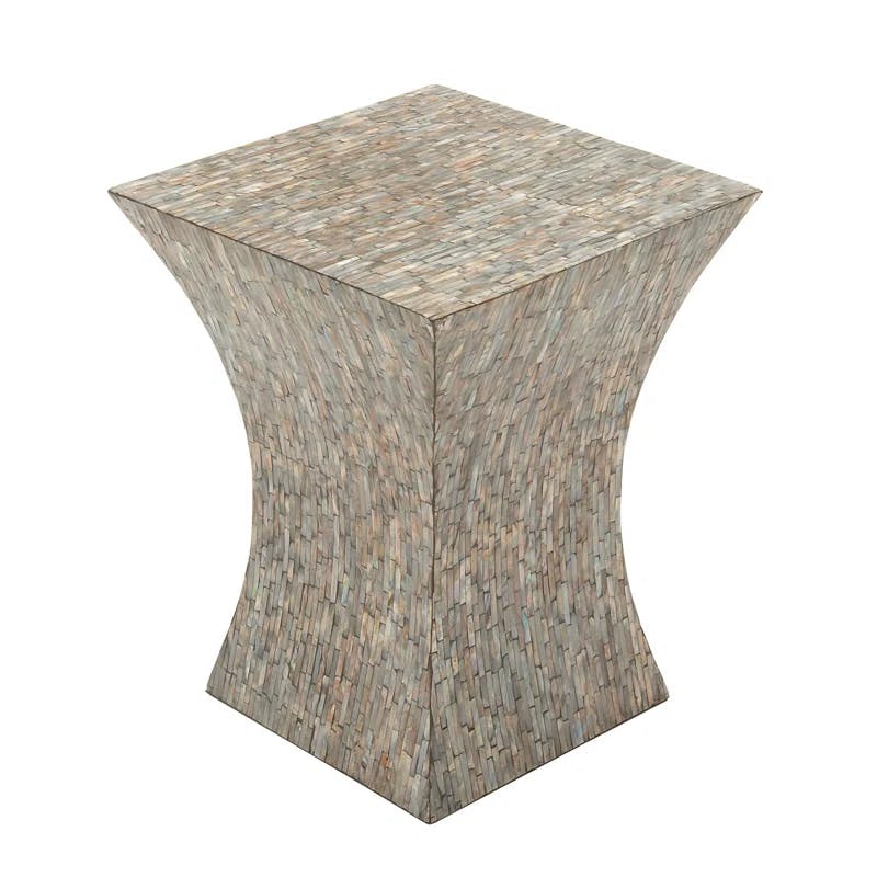 Pearl Inlay Hourglass Accent Table 15"x19" - Multicolor
