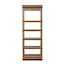 Walnut Finish Mango Wood 5-Tier Adjustable Library Bookcase with Brass Details