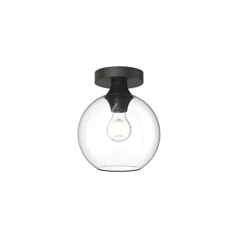 Castilla 9'' Matte Black Globe Glass Flush Mount Light