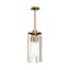 Belmont Mini 16.63" Matte Black and Aged Gold Pendant with Clear Water Glass