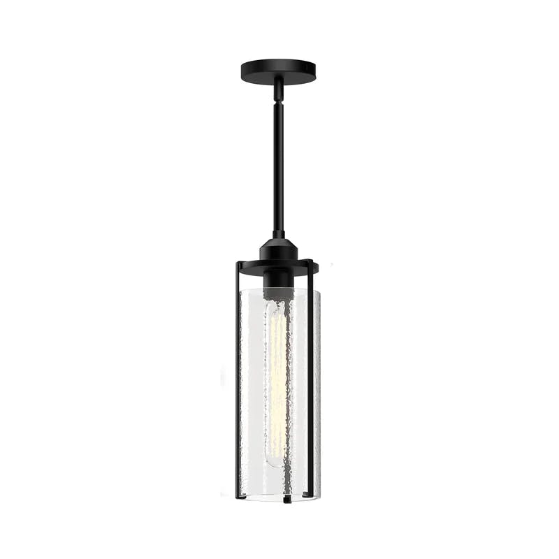 Belmont Mini 3-Light Pendant in Matte Black with Clear Water Glass