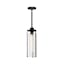 Belmont Mini 3-Light Pendant in Matte Black with Clear Water Glass