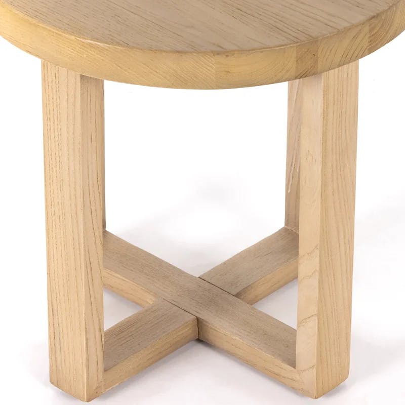 Contemporary Nettlewood Round End Table with Stone Finish