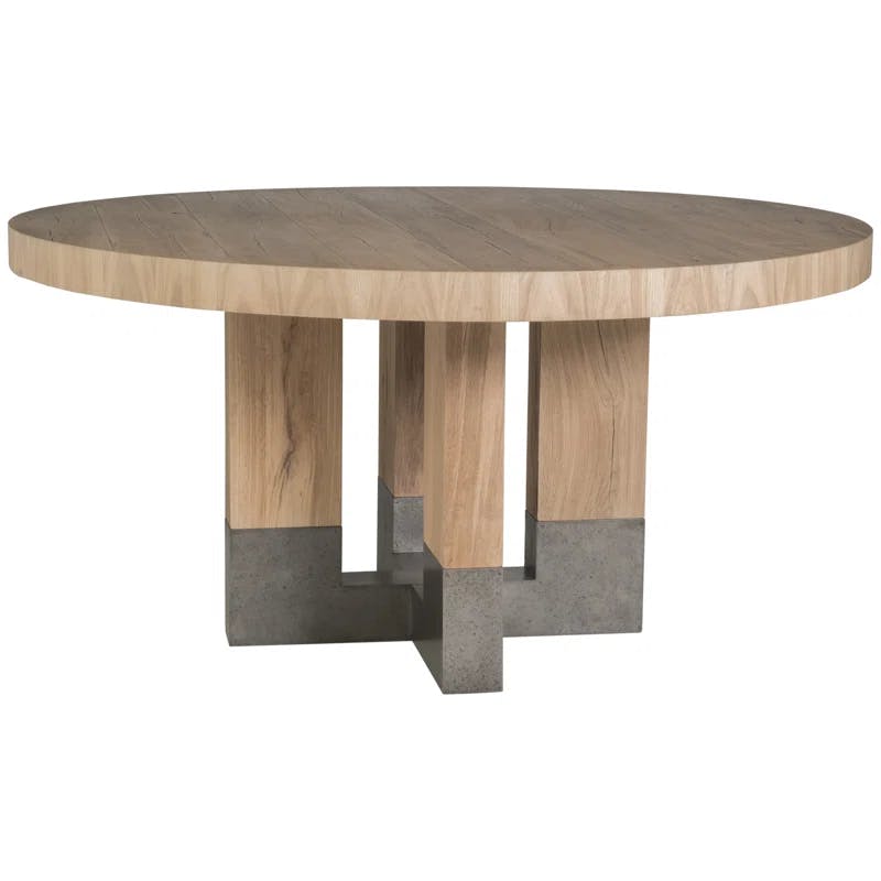 Contemporary Verite 60" Gray-Brown Round Wood Dining Table