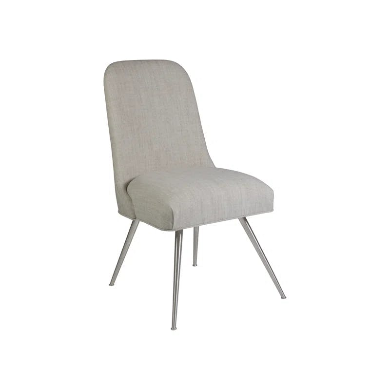 Transitional Dinah Upholstered Linen Side Chair in Gray
