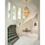 Luxurious Gold Leaf and Polished Stainless 6-Light LED Chandelier with Opal White Shade