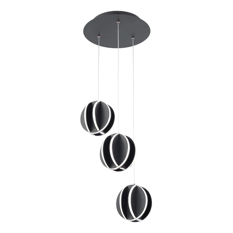 Carillion Black Globe LED Pendant with White Silicone Diffuser