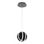 Carillion Mini Globe Black LED Pendant with White Silicone Diffuser
