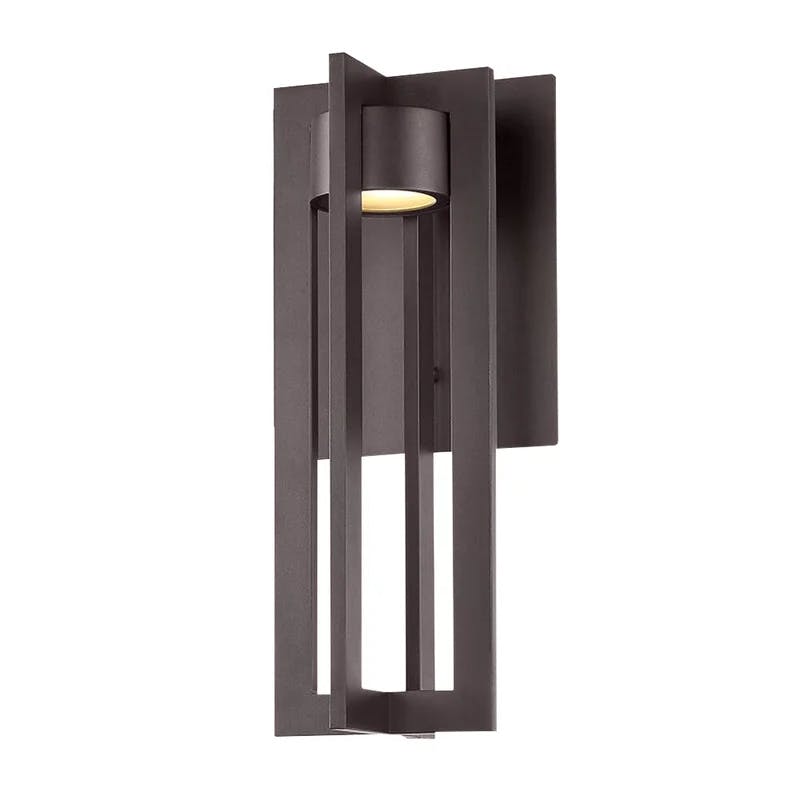 Chamber Bronze 16" LED Outdoor Wall Sconce with Dimmable Light