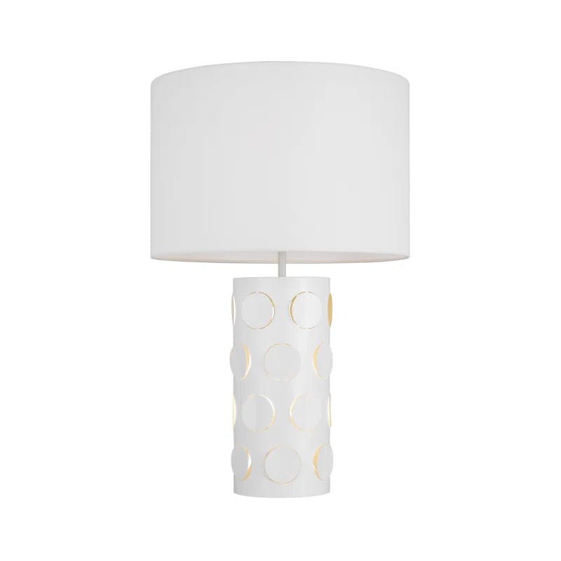 Dottie Matte White LED Table Lamp with Linen Shade