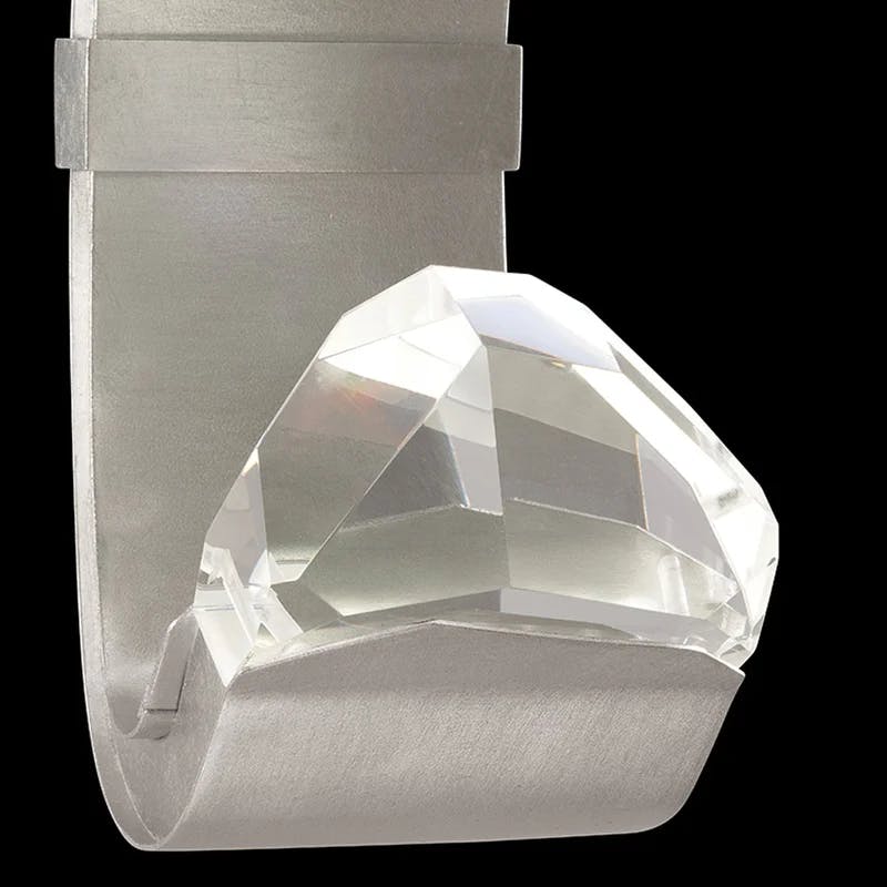 Strata Silver Leaf Dimmable 2-Light LED Wall Sconce with Carved Crystals