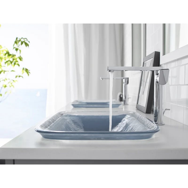 Sleek Polished Chrome Single-Handle Vessel Sink Faucet