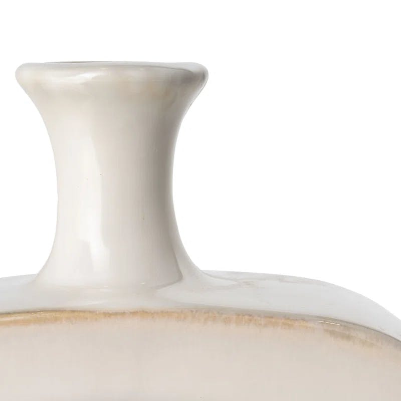 Coastal Elegance Two-Tone Green and White Ceramic Table Vase