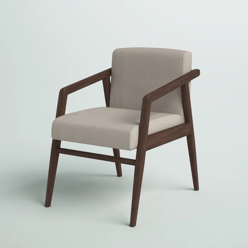 Elegant Cream-Brown Transitional Wood Accent Chair