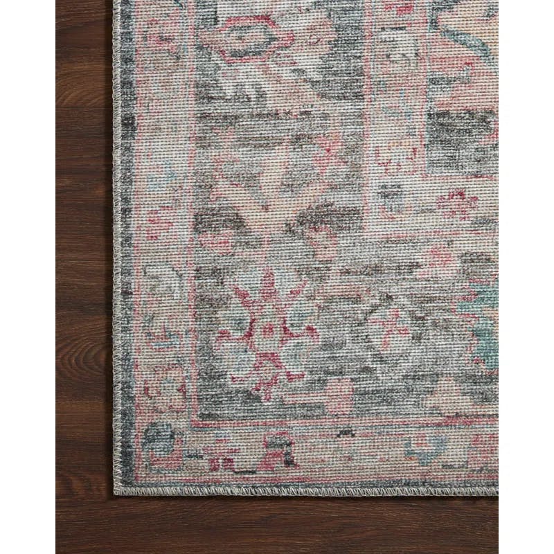 Elysium Graphite Oriental Runner Rug, 2'6" x 9'6", Polyester