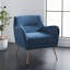 Tilbrook Navy Upholstered Armchair with Gold Retro Legs